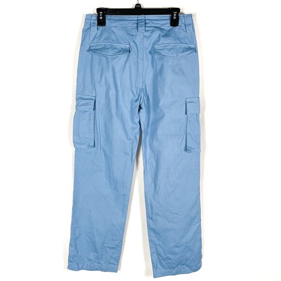 Superdown Bobbi Cargo Pants Blue High Rise Pockets Twill Drawstring Sz S - Picture 11 of 12